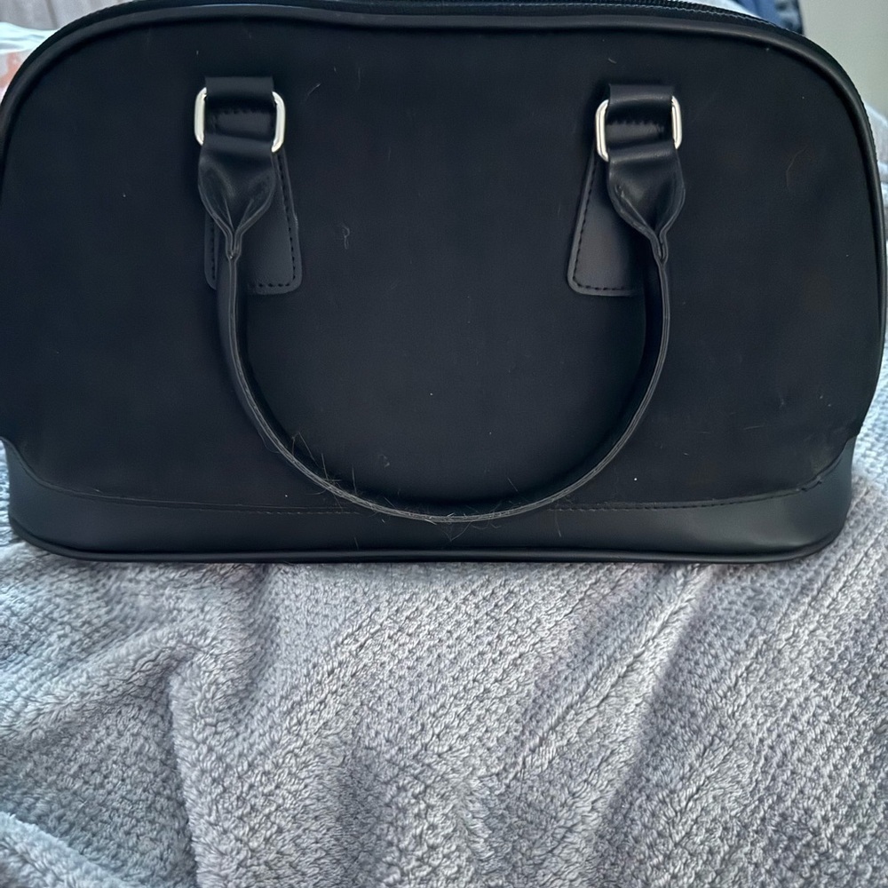 Lancome Black Satchel with Silver Hardware